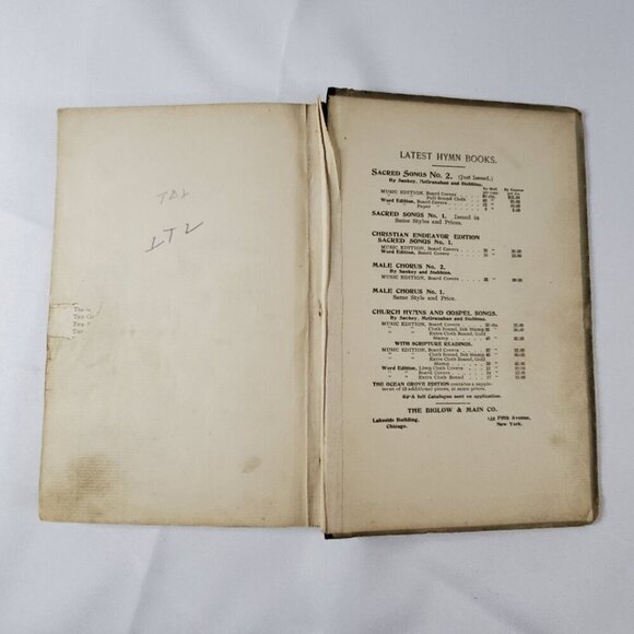 Sacred Songs No. 1 By Ira D. Sankey James McGranahan Geo. C. Stebbins 1896 Hymna - Picture 7 of 10